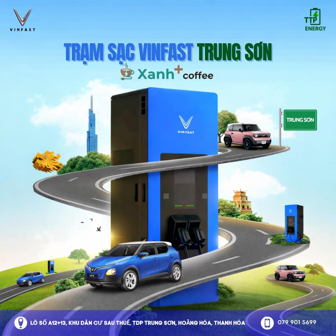 Trạm Sạc VinFast Trung Sơn – Xanh Coffee